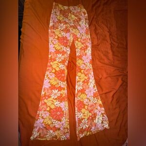 Floral orange billabong pants